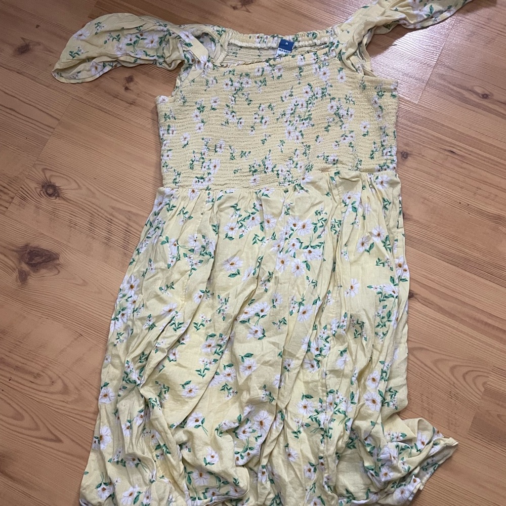 Old Navy One Shoulder Yellow Floral Dress